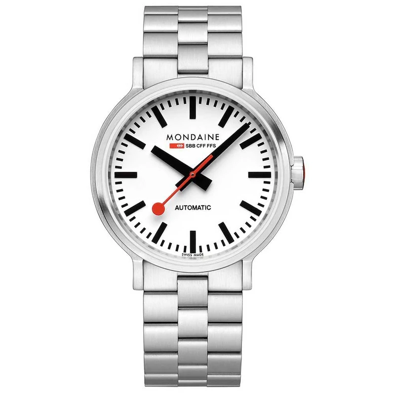 Mondaine Classic Mens Analogue Quartz Watch with Stainless Steel Bracelet MST.4161B.SJ