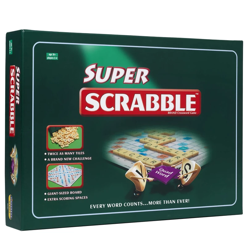 Ideal Super Scrabble: twice as many tiles and a giant-sized board | Classic Games | For 2-4 Players | Ages 10+