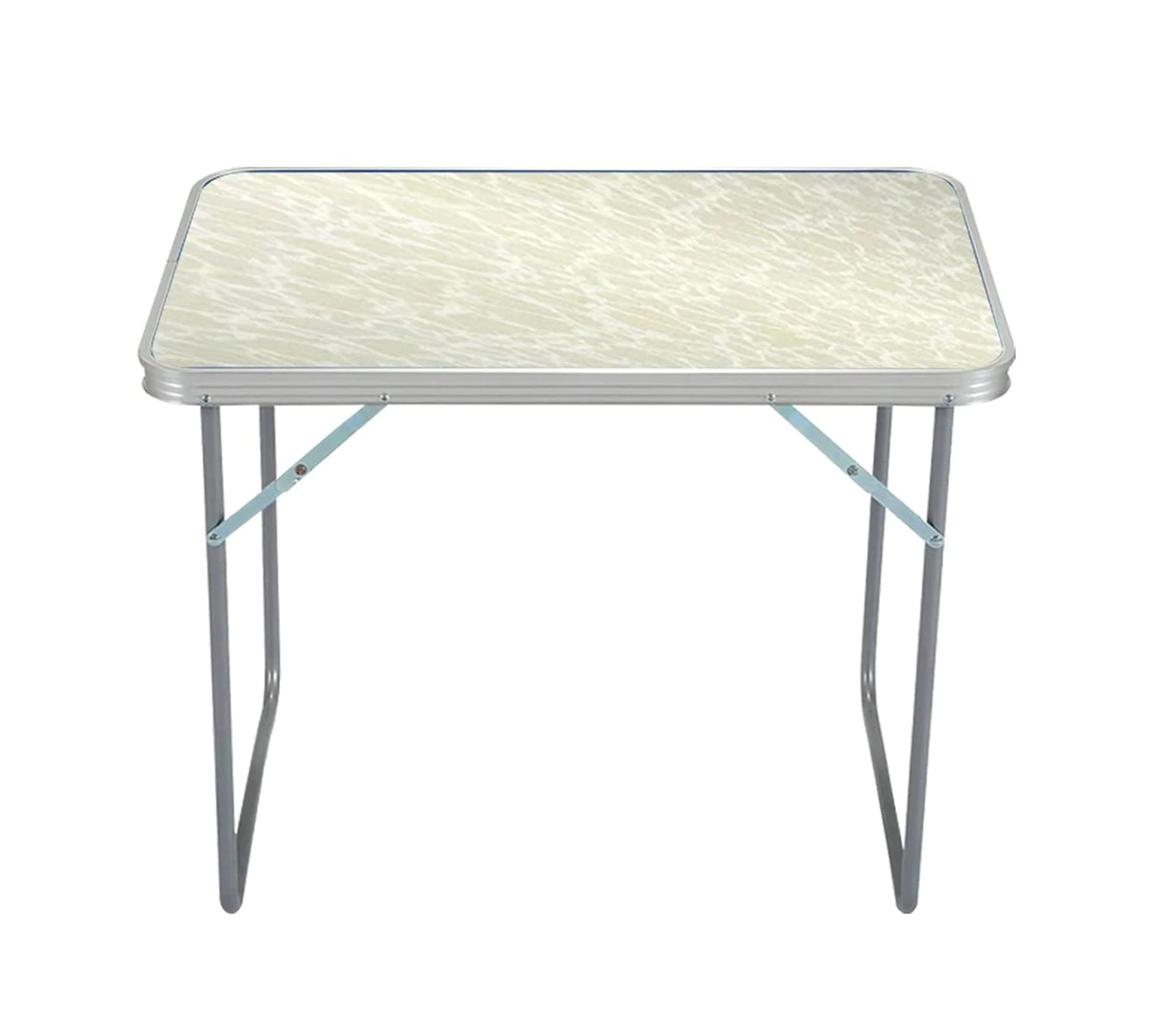 Unibos Camping Table Portable Picnic Table Aluminium Folding Table Indoor Outdoor Table Heavy Duty Garden Trestle Set for BBQ Picnic Party, Load Capacity 15KG (White)