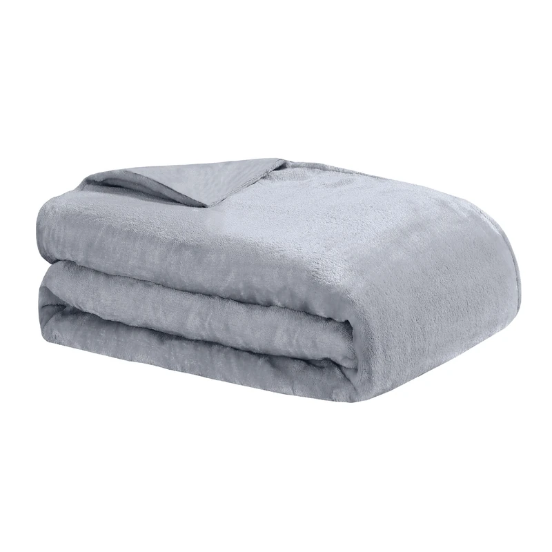 Dreamlab Amethyst and Quartz Crystal Cooling Reversible Weighted Blanket with Removable Cover, 15 Pounds, Grey