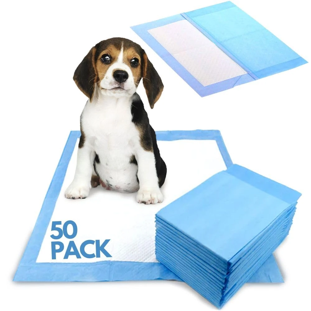Discount Seller Puppy Training Pads 50 Packs (60x60cm) Multi-Layered Puppy Pads and Highly Absorbent Odour Locking Dog Pads—Anti-Slip and Disposable Incontinence Pads & Pee Pads for Dogs