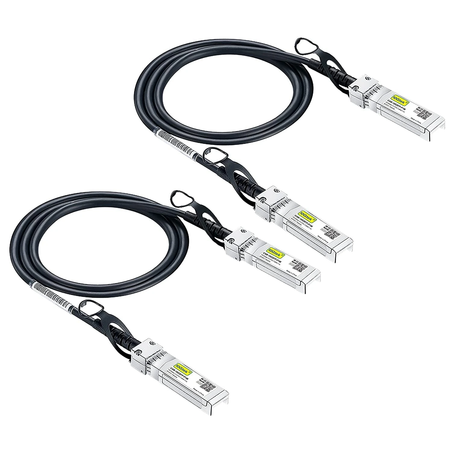 10Gtek [2 Pack SFP+ DAC Twinax Cable 0.5m(1.65ft), 10G SFP+ to SFP+ Direct Attach Copper Patch Passive Cable for Cisco, Ubiquiti UniFi, TP-Link, Netgear, D-Link, Zyxel, Mikrotik and More