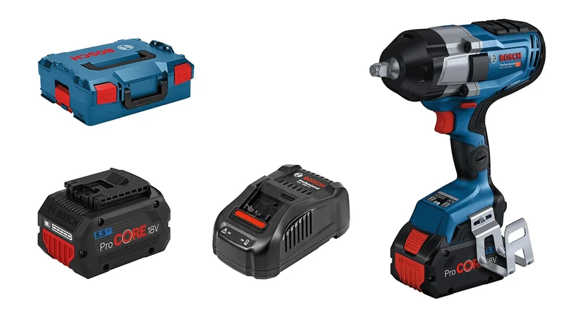 Bosch Professional BITURBO GDS 18V-1000 C cordless impact driver (1000 Nm tightening torque, 1600 Nm breakaway torque, 2 x ProCORE18V 5.5Ah rech. batteries, GAL 1880 CV quick charger, in L-BOXX 136)