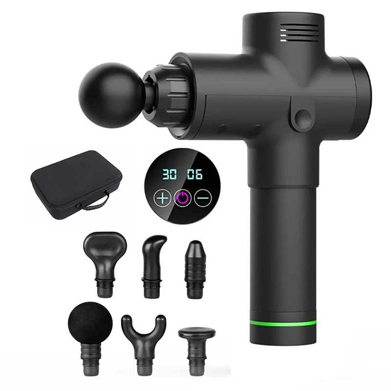 Massage Gun Deep Tissue,Muscle Tissue Massager for Pain, Muscle Aches and Stiffness, high-Intensity Vibration-Includes 6 Massage Heads