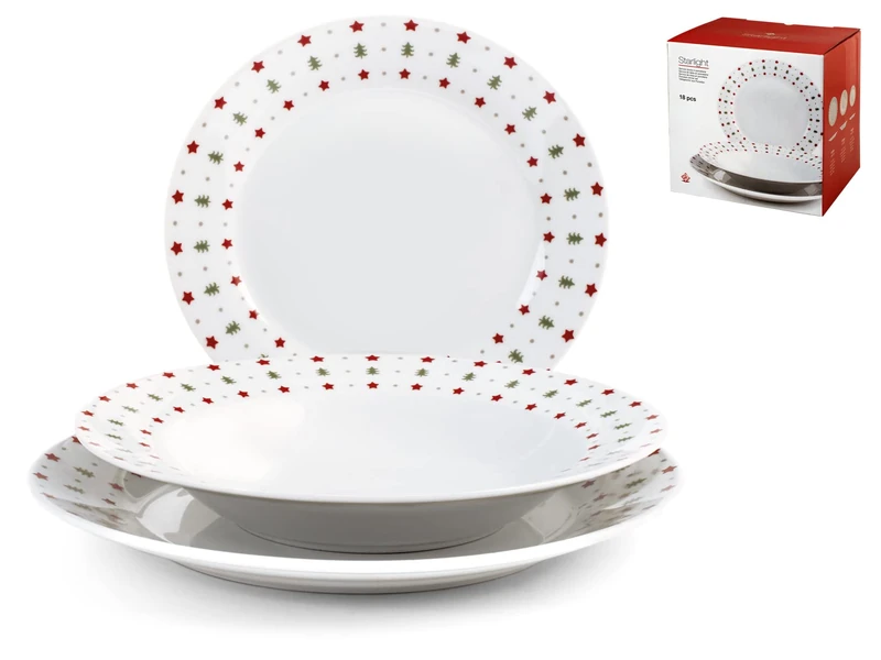 HOME Wing Table Set 18 Pieces, Starlight, Porcelain