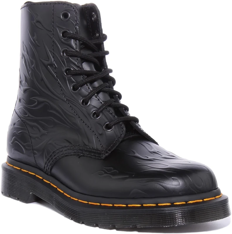Dr. Martens 27028001 1460 Flames Emboss Men Black UK 5
