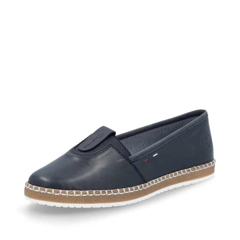 Rieker Women Espadrilles M2261, Ladies Flats,Low Shoes,Summer Shoes,Slippers,Slip-ons,Braided,Maritime,Blue (Blau / 14),42 EU / 8 UK