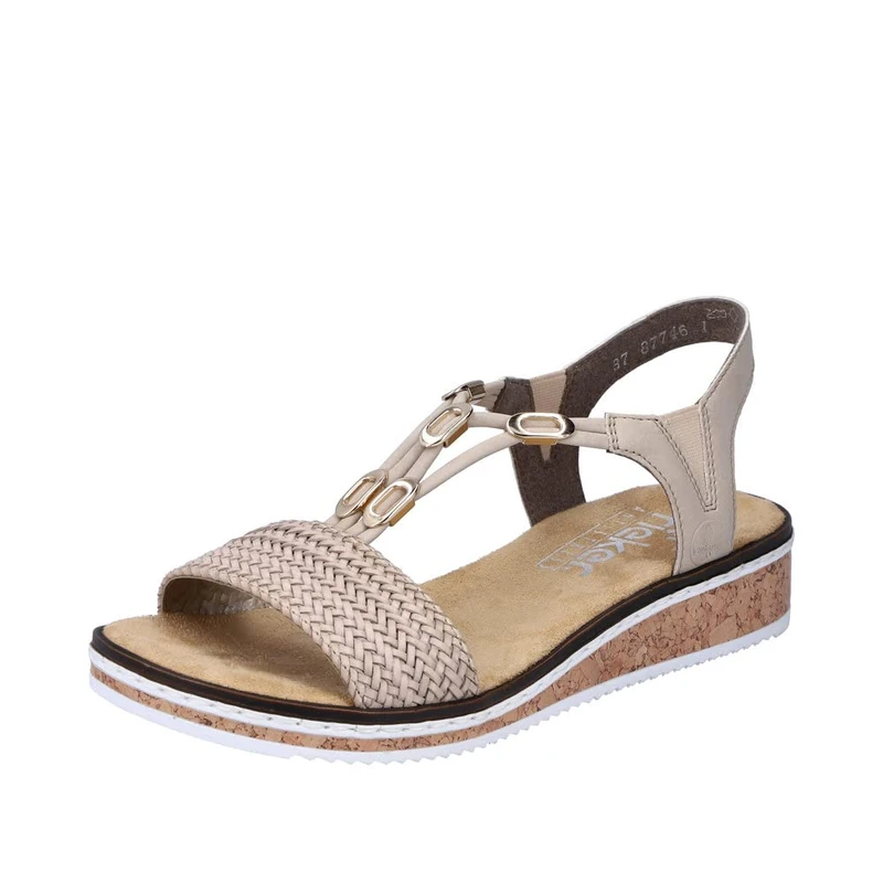 Rieker Women's V3662 Sandal, Beige, 3.5 UK