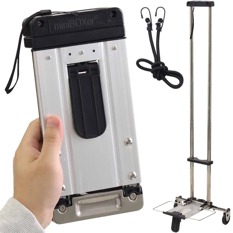 Japard Mini Folding Lightweight Hand Truck, Stylish and Portable Carrying Cart, Compact for Travel – Light and Medium Load Capacity up to 44lbs Business Trip