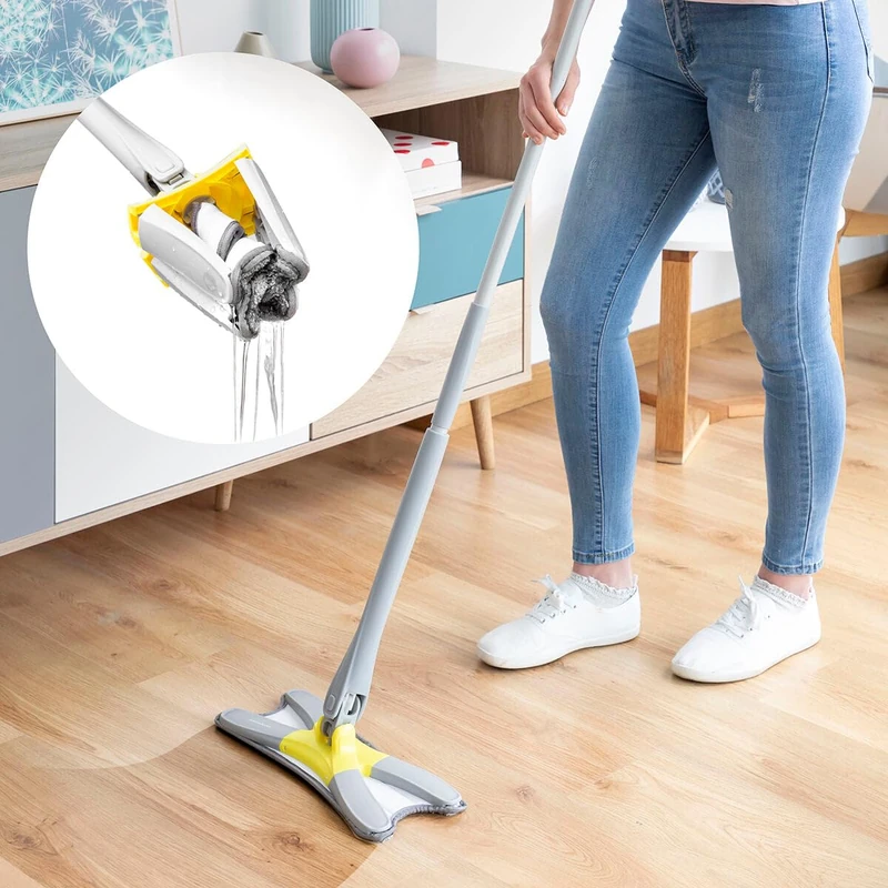 InnovaGoods Type X Self-Wringing Microfibre Mop Twop