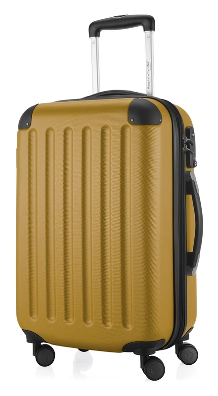 Hauptstadtkoffer Spree – Cabin Luggage, 55 × 35 × 20 cm for All Airlines, Travel Suitcase, Hard Shell Trolley, Carry-On Suitcase, Autumn Gold