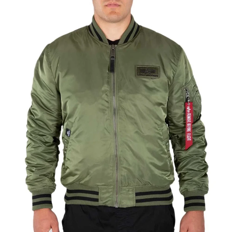 Alpha Industries Men's Alpha College FN Bomber Jacket, Sage-Green, S