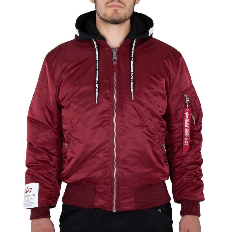 Alpha Industries MA-1 ZHP Bomber Jacket for Men Burgundy
