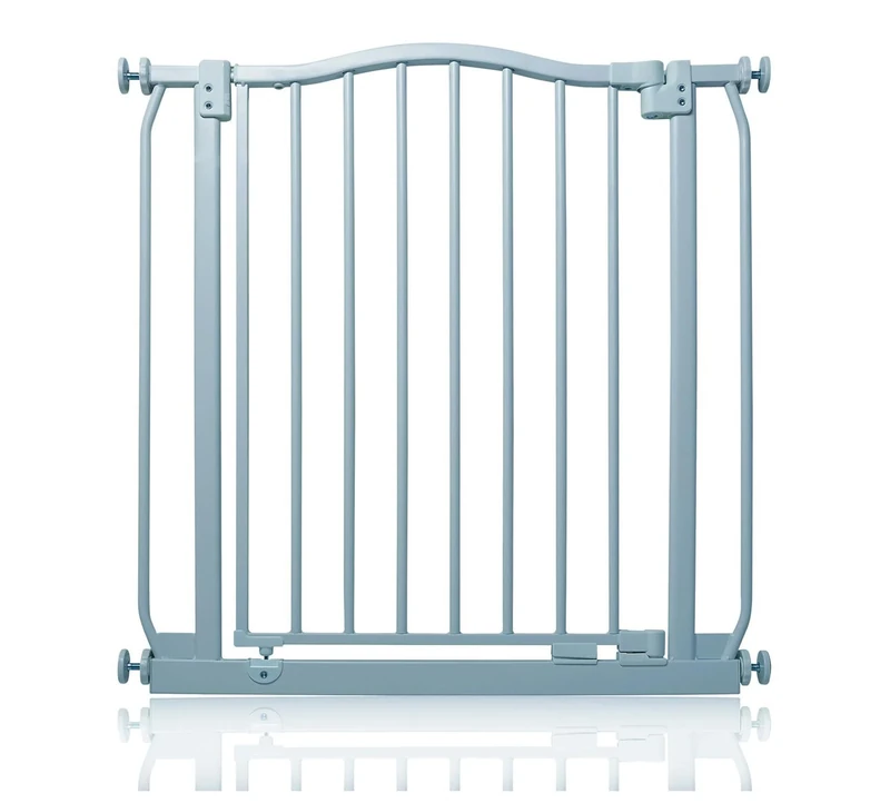 Safetots Curved Top Safety Gate, 71cm - 80cm, Matt Grey, Pressure Fit Stair Gate, Baby Gate for Doors Hallways and Spaces, Safety Barrier, Easy Installation