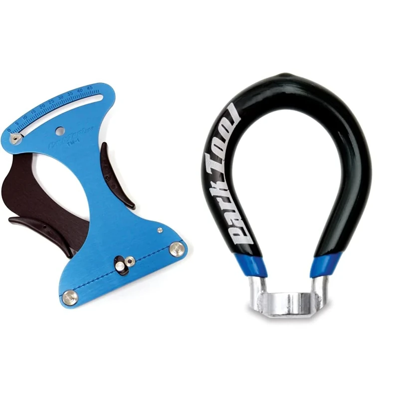 Park Tool TM-1 - Spoke Tension Meter Tool & Park Tool SW-40 Four-Sided Spoke Wrench Tool 0.12-Inch/3.23 mm