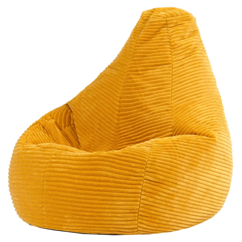 icon Dalton Kids Bean Bag, Ochre Yellow, Cord Kids Bean Bag Chair with Filling Included for Girls and Boys, Childrens Chair, Beanbags for Children, Playroom Décor, Bedroom Accessories - Image 1