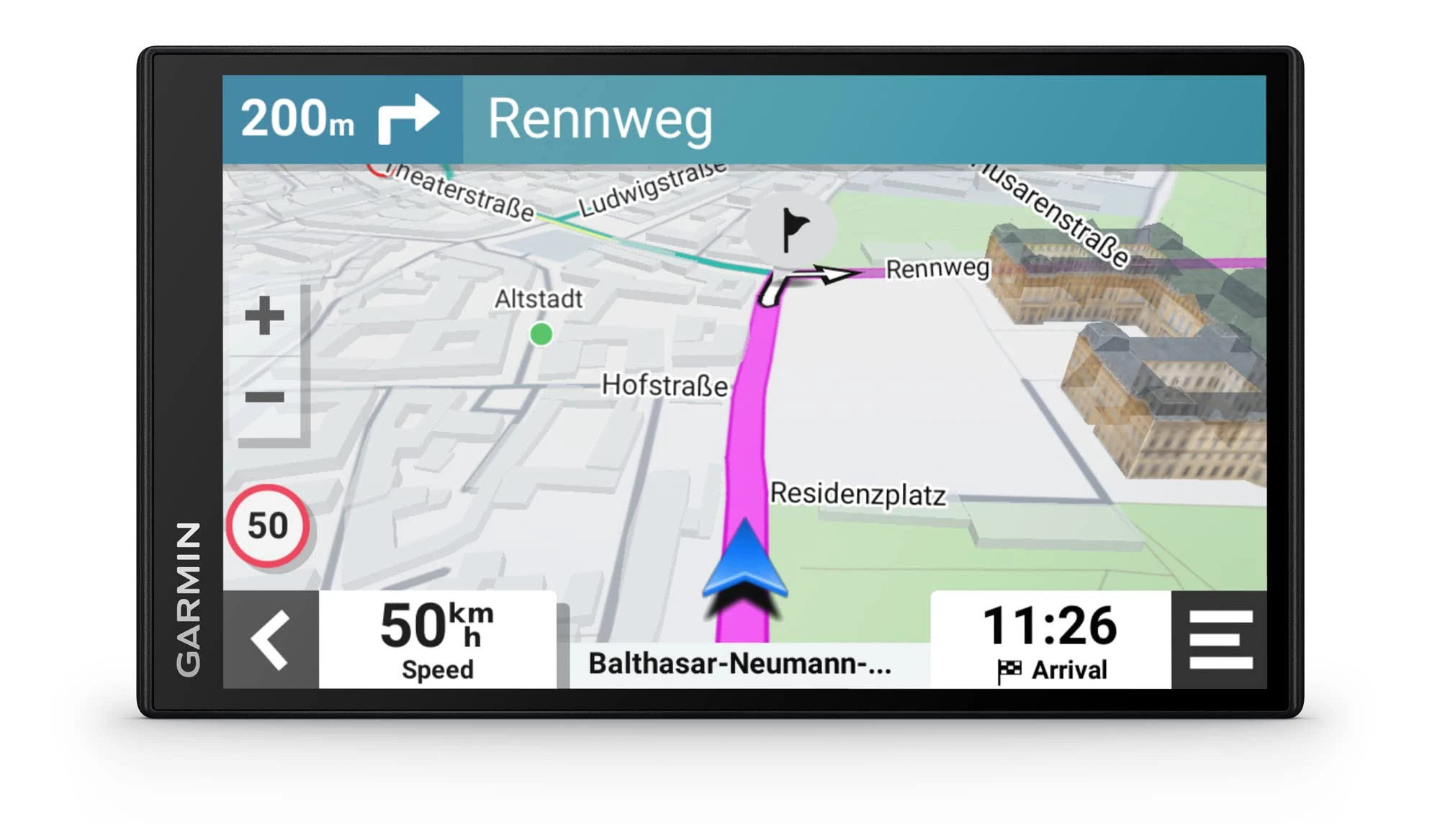 Garmin DriveSmart 76,GPS Sat Nav, 7" Display, Map Updates for UK, Ire and Full Europe, Live Traffic via app, Bluetooth Hands-free Calling,Voice Commands/Smart Features