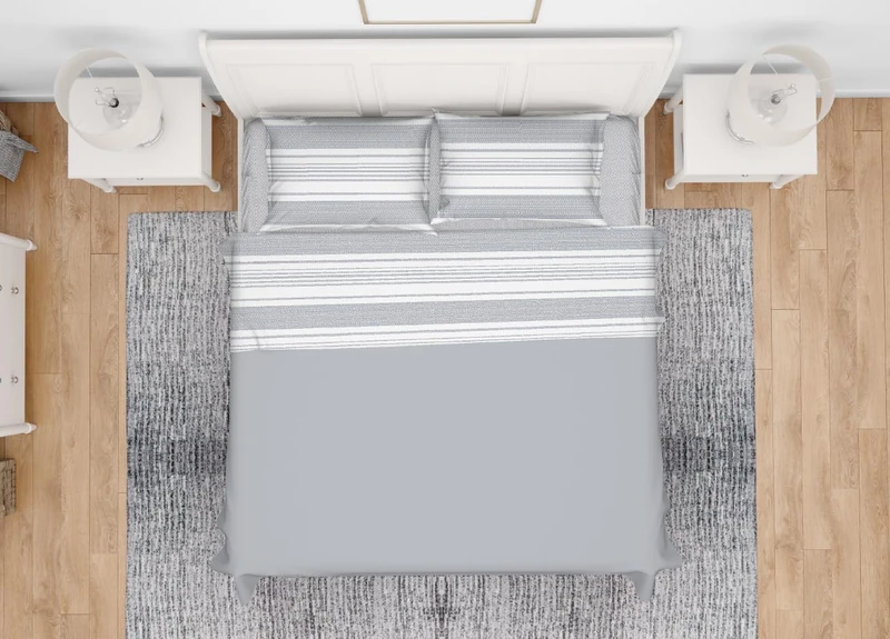 BIANCHERIAWEB 100% Cotton Single Bed Sheet Set - Striped Design