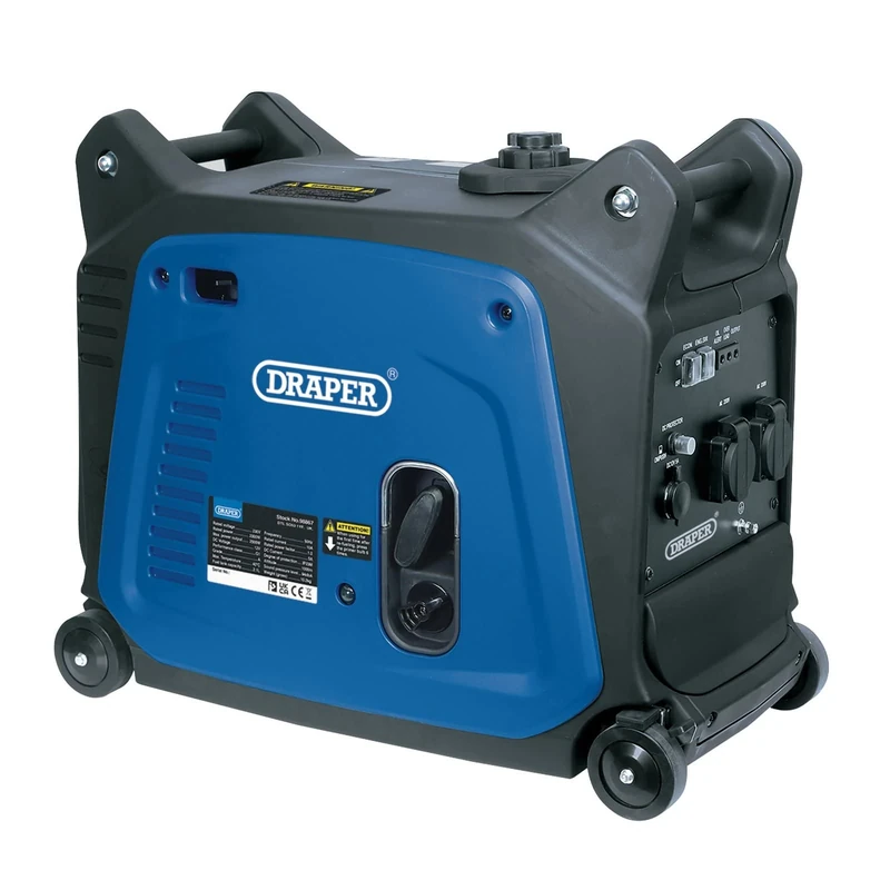 Draper 95197 Petrol Inverter Generator, 2300W, Blue and Black, One Size