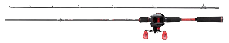ABU GARCIA MAX X Casting Rod and Bait Cast Reel Combo - Predator Fishing Setup for Pike, Perch, Zander,Black / Red,1.98 m |10-40 g
