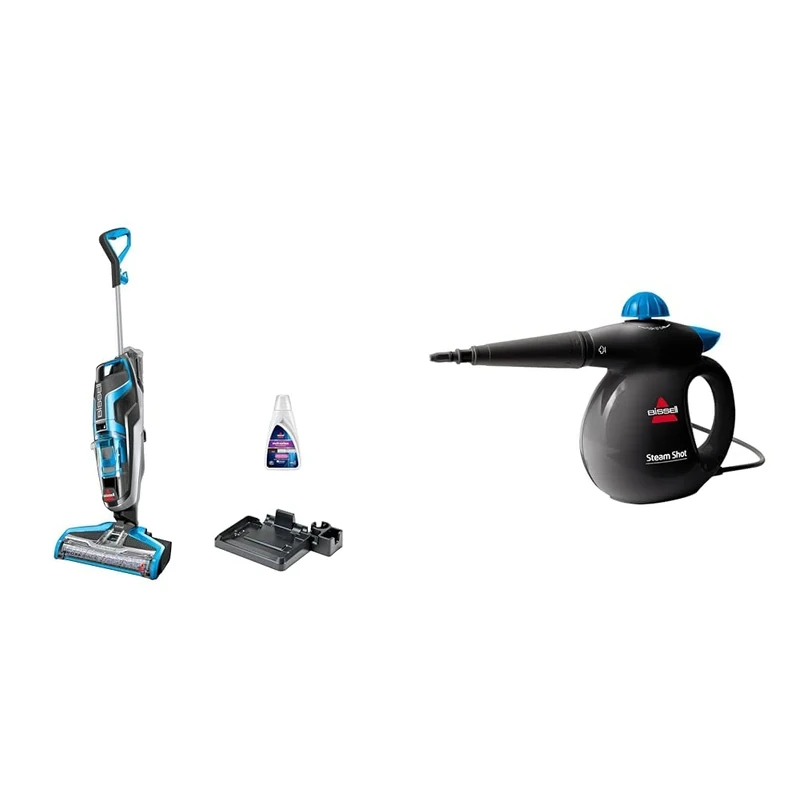 Bundle of BISSELL CrossWave Multi-Surface Vacuum Cleaner + BISSELL SteamShot Handheld Steam Cleaner (1713 + 2635E)