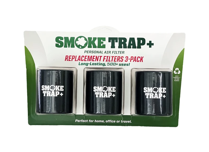 ECO Replacement Filter Cartridges For Smoke Trap - Triple Filters - Zero Plastic Waste - Maximum Air Flow - Long Lasting 500+ Exhales (3)
