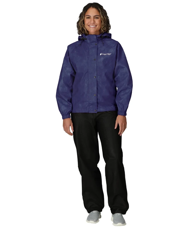 FROGG TOGGS Women's Classic All Purpose Waterproof Breathable Rain Suit Raincoat, Purple/Black, Large (Pack of 2)