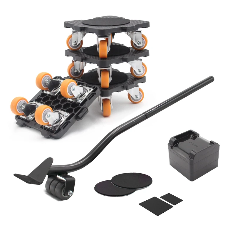 ONEON Furniture Movers with Wheels & Furniture Lifter Set, 360° Rotation Wheels Double Bearing Roller Mute+Smooth，Easy to Moving Heavy Furniture Load Capacity 880 Lbs, Suitable for Sofa, Cabinet, etc