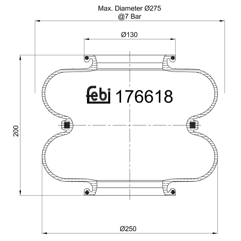 febi bilstein 176618 Air Suspension Bellows