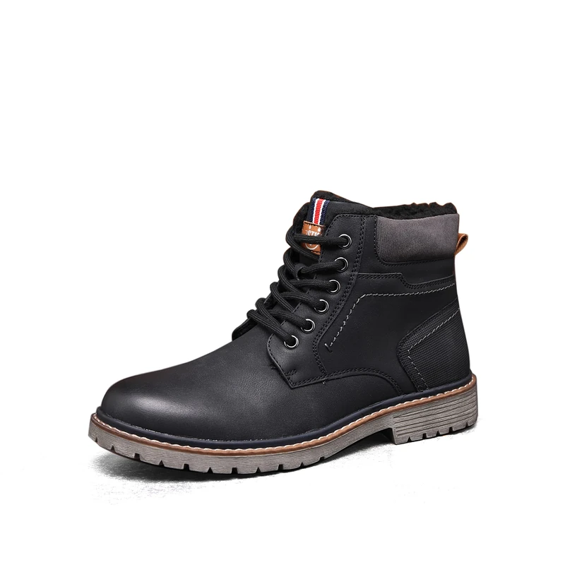 STK TOP STAKA Men's Winter Fur Warm Lace Up Snow Boots
