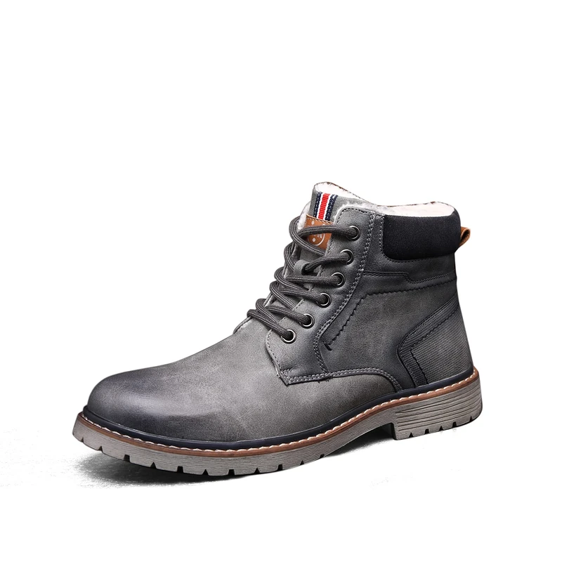 STK TOP STAKA Men's Lace Up Winter Boots - Fur Warm Snow Shoes - Image 1