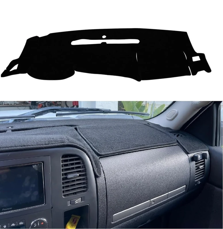 KEDAKEJI Black Dashboard Dash Board Cover Mat Carpet Compatible with 2007-2013 Chevrolet Silverado GMC Sierra - Image 1