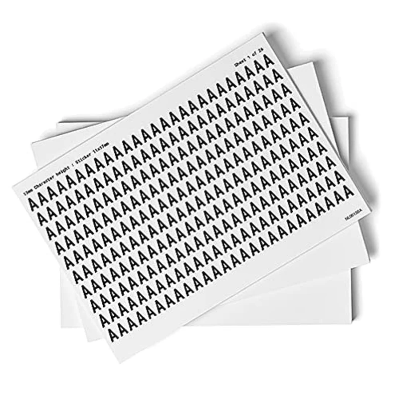 A-Z Letters - Pack of 26 - 13mm Height - 300x200mm - Self Adhesive Vinyl - Image 1