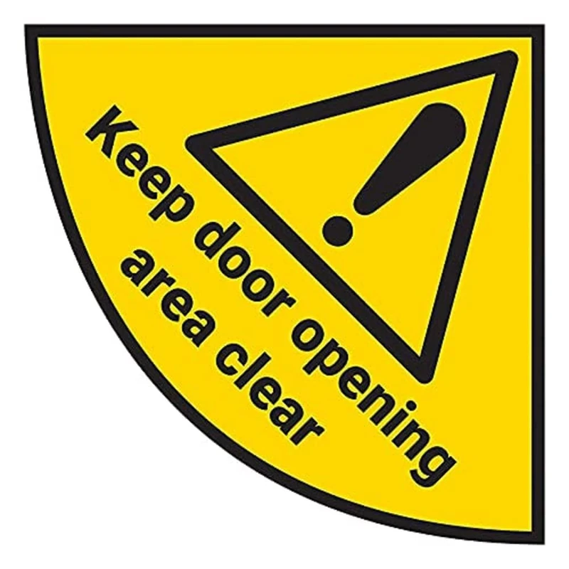 V Safety Keep Door Opening area Clear - 450 x 450 mm - Self Adhesive Floor Sticker Safety Sign