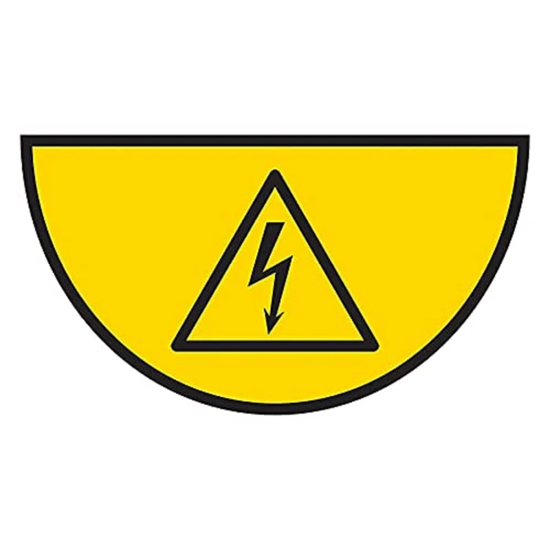 V Safety Electrical Hazard - 620x350mm - Half Moon Self Adhesive Floor Sticker