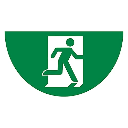 V Safety Fire Exit - 620x350mm - Half Moon Self Adhesive Floor Sticker