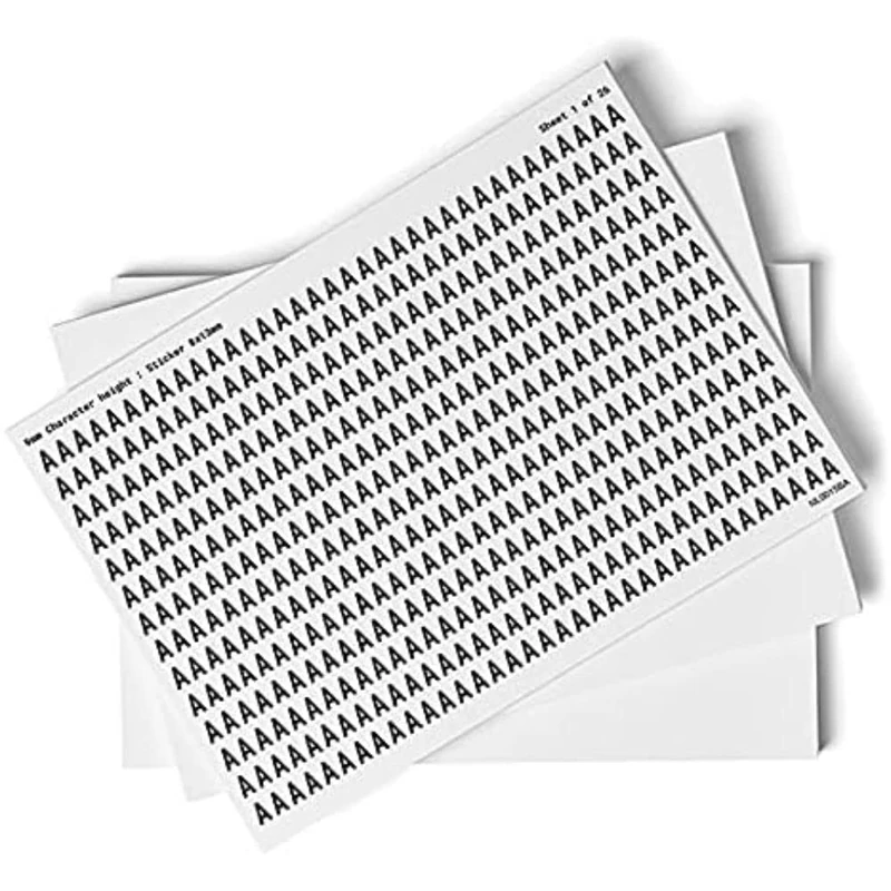 A-Z Letters - Pack of 26 - 9mm Height - 300x200mm - Self Adhesive Vinyl