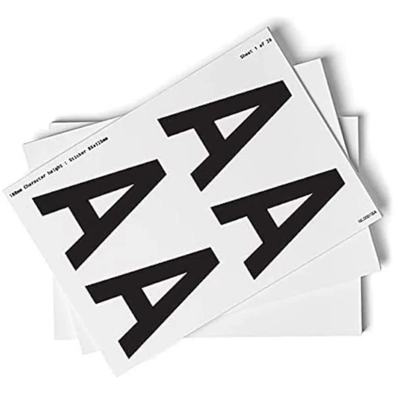 A-Z Letters - Pack of 26 - 108mm Height - 300x200mm - Self Adhesive Vinyl