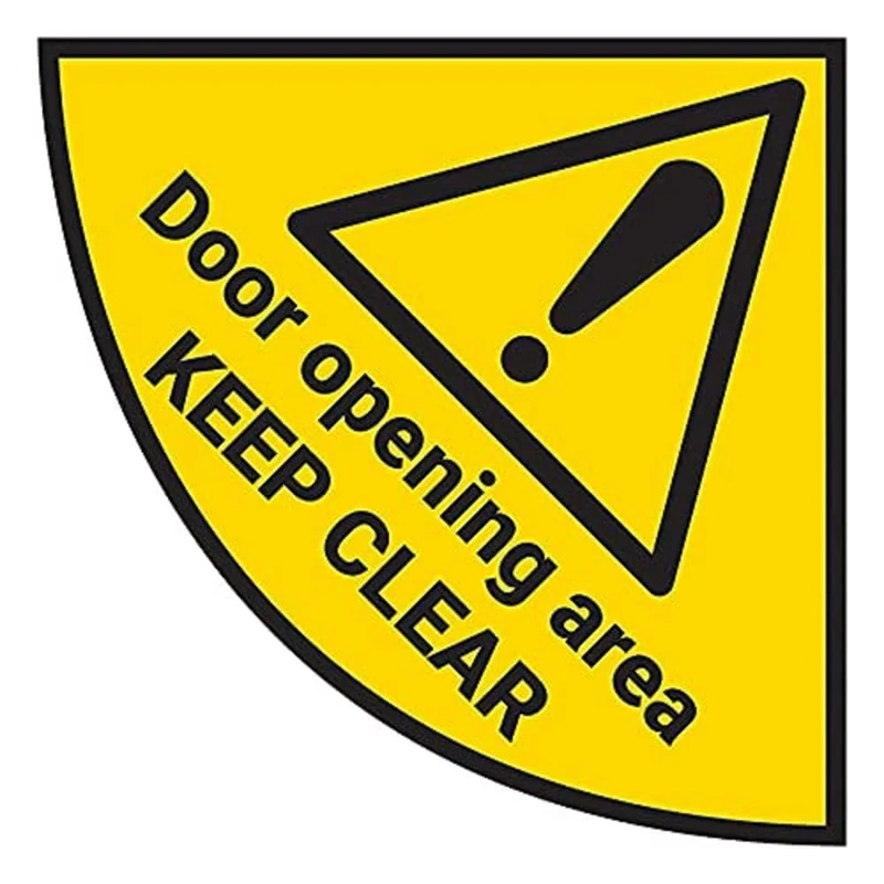 V Safety Door Opening Area - Keep Clear - 450x450mm - Self Adhesive Floor Sticker