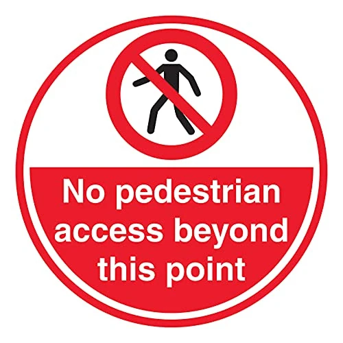 V Safety No Pedestrian Access - 600x600mm - Self Adhesive Floor Sticker