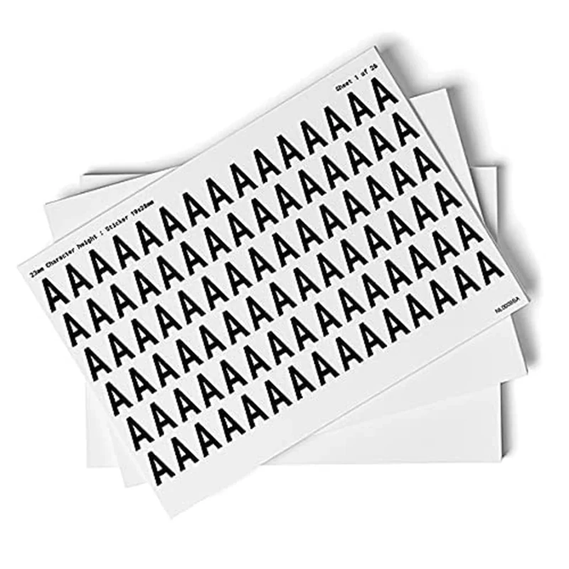 V Safety A-Z Letters - Pack of 26-23 mm Height - 300 x 200 mm - Self Adhesive Vinyl