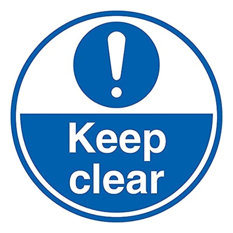 V Safety Keep Clear - 600 x 600 mm - Self Adhesive Floor Sticker Safety Sign