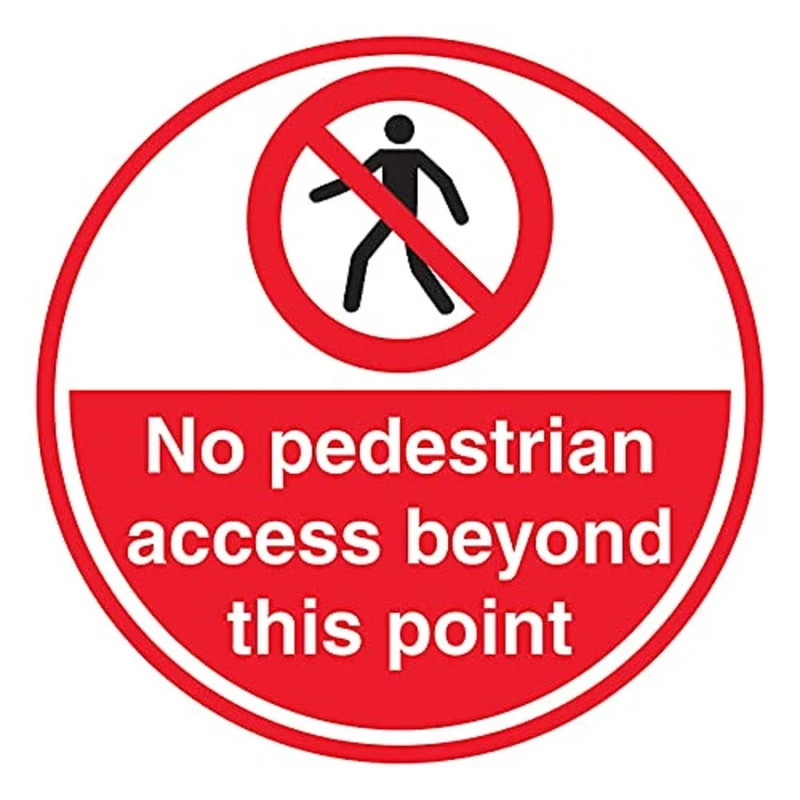 V Safety No Pedestrian Access - 450x450mm - Self Adhesive Floor Sticker
