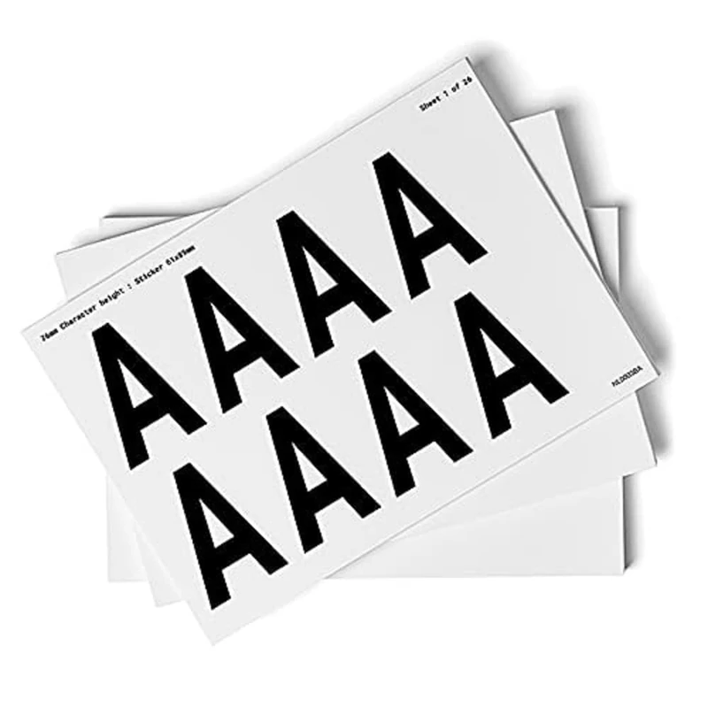 V Safety A-Z Letters - Pack of 26-76mm Height - 300x200mm - Self Adhesive Vinyl