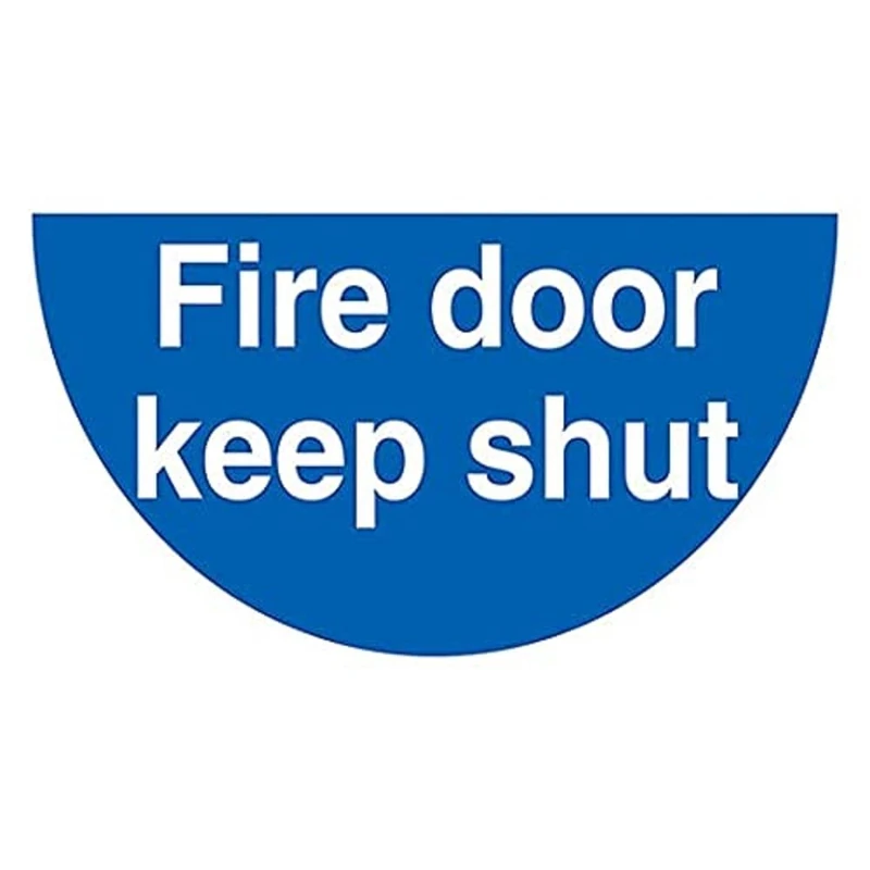 V Safety Fire Door - Keep Shut - 620 x 350 mm - Half Moon Self Adhesive Floor Sticker Safety Sign