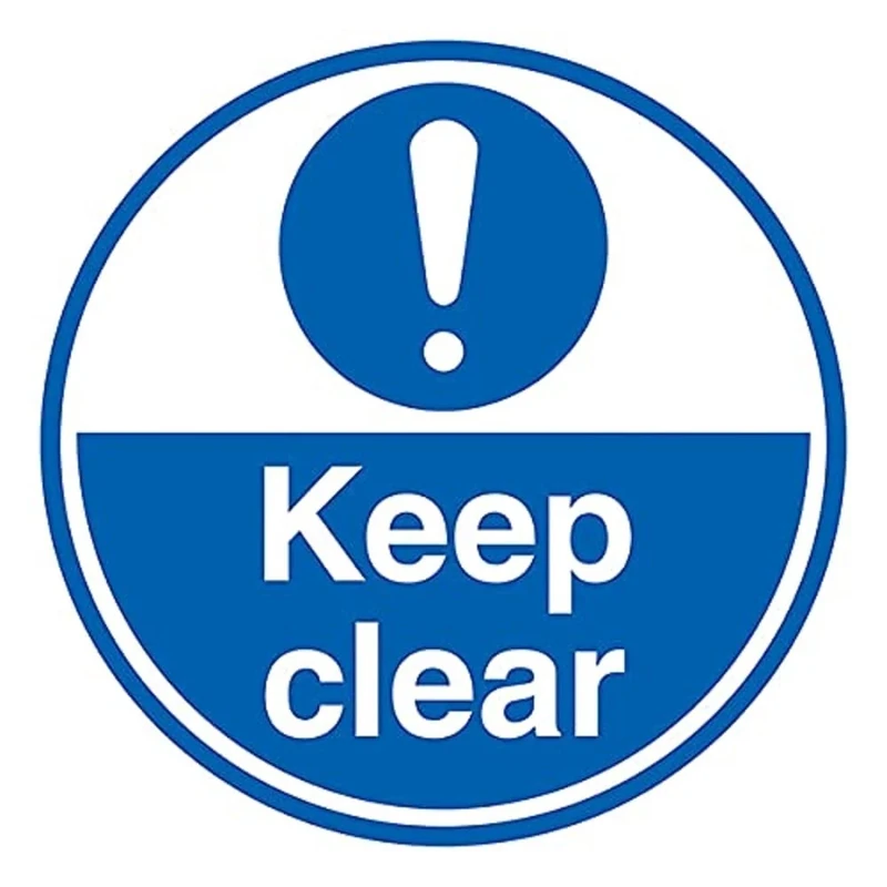 V Safety Keep Clear - 450x450mm - Self Adhesive Floor Sticker