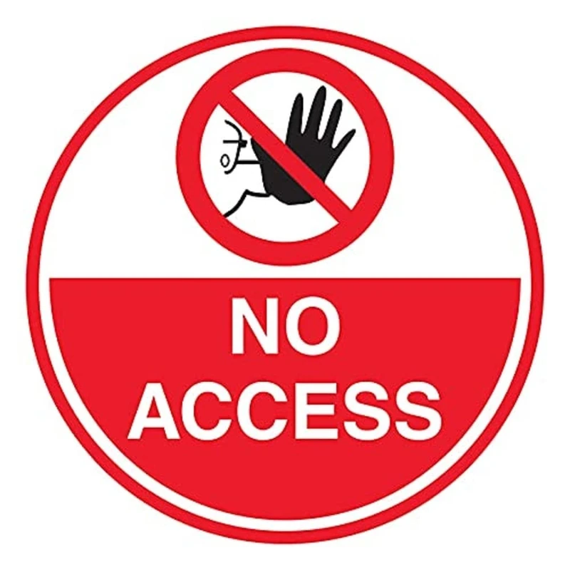 V Safety No Access - 450x450mm - Self Adhesive Floor Sticker