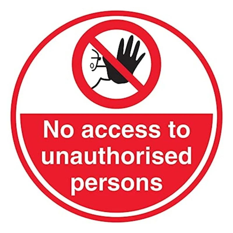 V Safety No Access To Unauthorised Persons - 450x450mm - Self Adhesive Floor Sticker