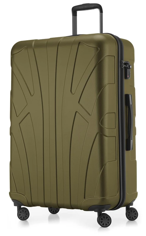 SUITLINE - Hardshell suitcase, travel luggage, TSA, 76 cm, approx. 96 liters, 100% ABS mat, Avocado