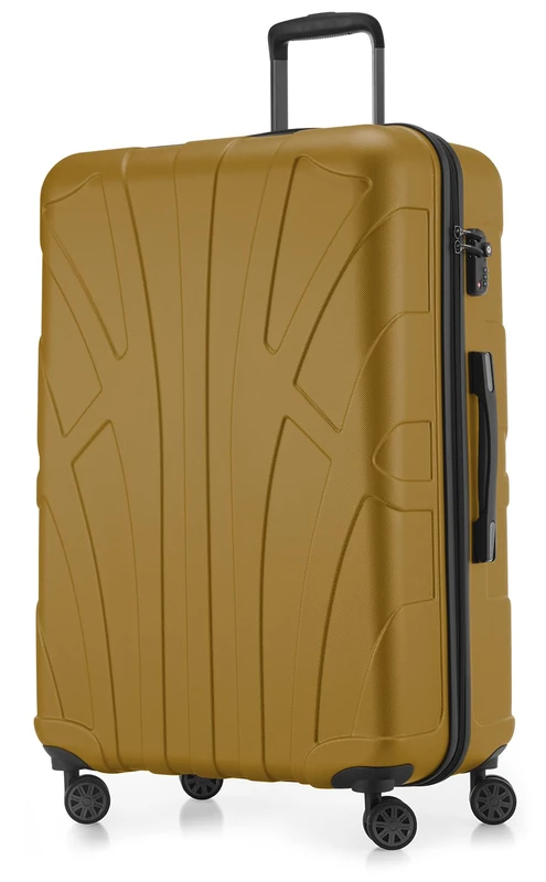 SUITLINE - Hardshell suitcase, travel luggage, TSA, 76 cm, approx. 96 liters, 100% ABS mat, Autumn gold